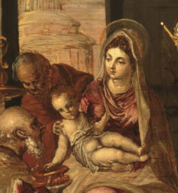 Heilige Drei Könige. El Greco: Die Anbetung der Könige (1568). Museo Soumaya, Mexico-City, Wikipedia